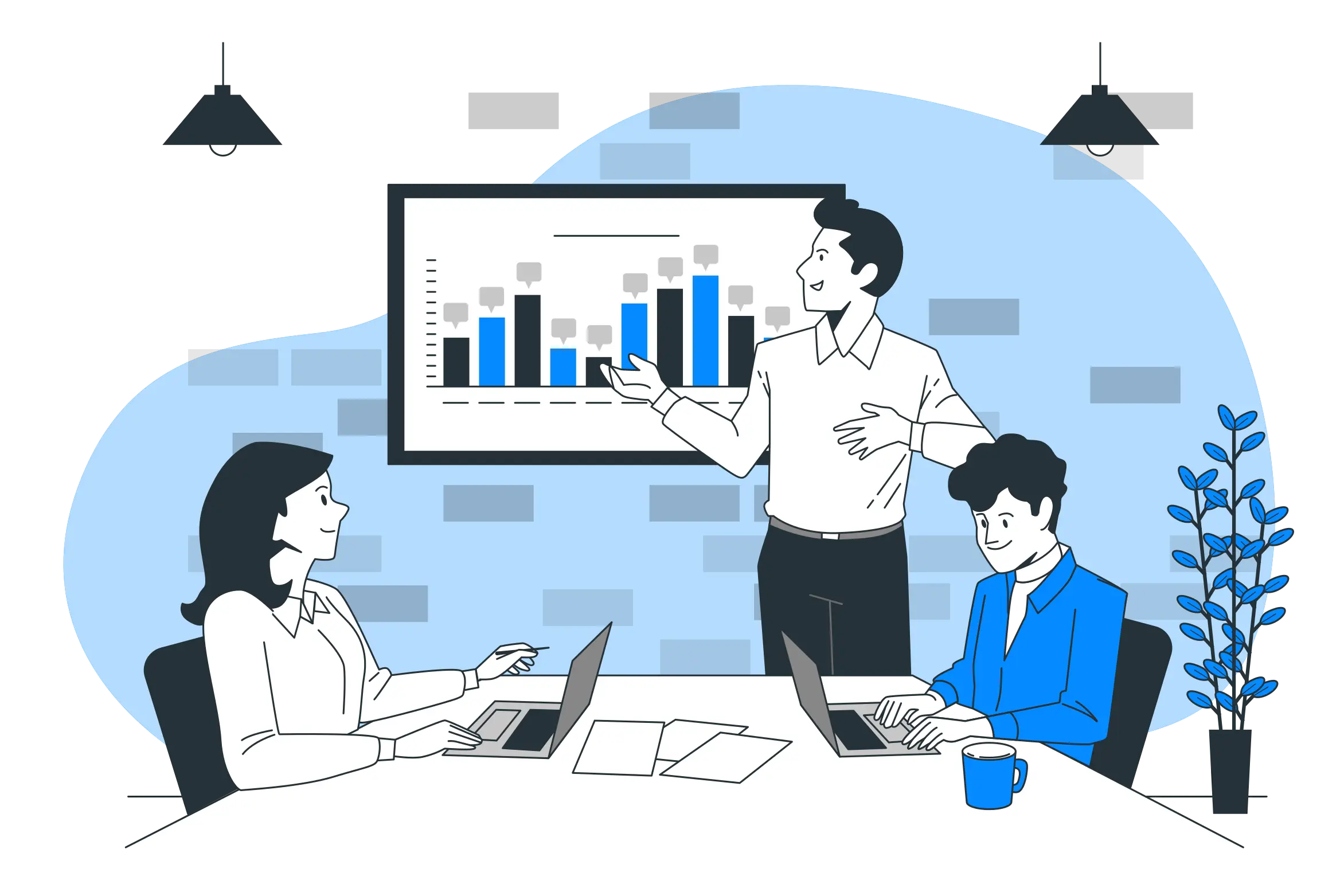 Business Pitch Meeting Illustration